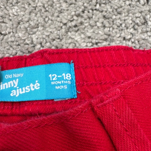 Red Old Navy Baby Skinny Jeans 12-18 months - Picture 4 of 4